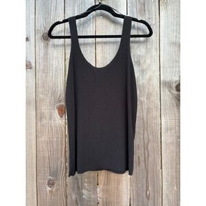 Zara Ribbed‎ Tank Top Black Sleeveless Knit Basic Casual Women's